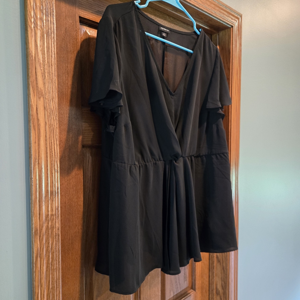 Torrid Black V-Neck Blouse - Picture 12 of 16
